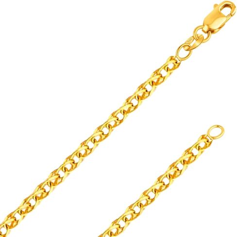 Italian Fashions REAL 14K Solid Gold Italian White Gold 1.5mm Flat Open wheat Link Chain Necklace 14 Karat with Lobster Claw Clasp Include Gift Pouch with Order (1.5 MM 18 Inches14K White Gold ITALY) in Saudi Arabia