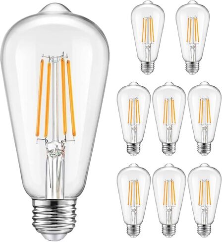 12 حزمة من مصابيح إديسون LED القابلة للتعتيم بقدرة 40 واط مكافئة، لمبة خيوط 4 واط، لمبة إضاءة ST19 بيضاء دافئة 2700 كيلو، 450LM E26 عتيقة لتركيبات السقف in Kuwait