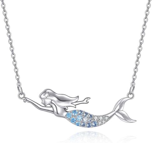 URONE Crystal Shark Necklace for Women 925 Sterling Silver Shark Pendant Necklace with Opal Shark Crystal Jewelry Gifts for Girl Boy Men in Saudi Arabia
