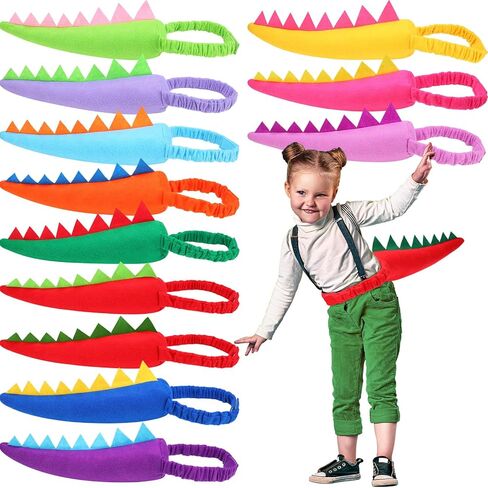 Libima 12 Pieces Dinosaur Costume Dinosaur Tail Set Dragon Dinosaur Theme Animal Tails Costume for Girls Boys Adults Party Favors Costume Accessories Performance Props Theme Party Dress Up in Saudi Arabia