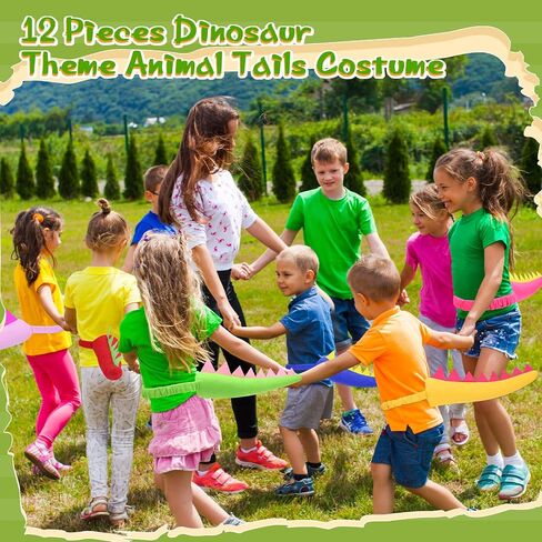 Libima 12 Pieces Dinosaur Costume Dinosaur Tail Set Dragon Dinosaur Theme Animal Tails Costume for Girls Boys Adults Party Favors Costume Accessories Performance Props Theme Party Dress Up in Saudi Arabia
