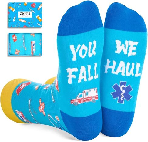 Zmart Unisex EMT Socks Pharmacy Socks Paramedic Socks Physical Socks, EMT Gifts Pharmacy Gifts Medical Gifts Pa Gifts Medical Gifts in Saudi Arabia