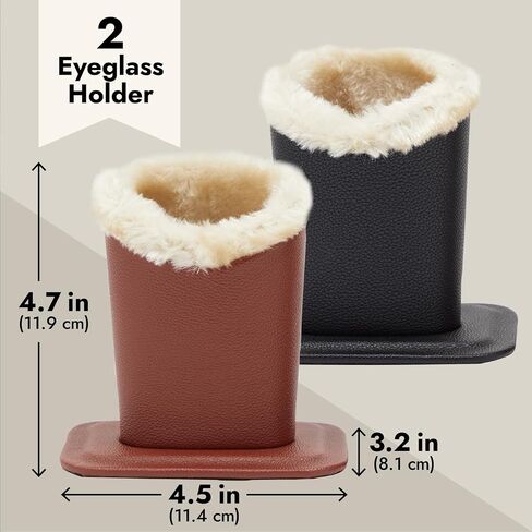 Juvale 2 Pack Eyeglass Holder Stand, Plush Lined Bedside Glasses Holder for Nightstand (Silver and Pink, 4.5 x 5 In) in Saudi Arabia