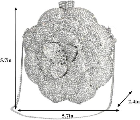 DJBM خمر النساء الأزهار حجر الراين كريستال محفظة روز مساء مخلب الماس مساء حقائب لحفل زفاف كوكتيل حفلة موسيقية in Kuwait