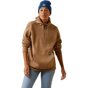 Ariat Female Rebar Skill Set 1/2 Zip Hoodie Dark Oatmeal Heather Medium in Saudi Arabia