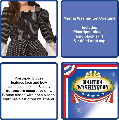 Rubie's Child's Forum Revolutionary War Martha Washington Costume, Large, F81226 in Saudi Arabia