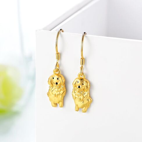 Dog Earrings 925 Sterling Silver Golden Retriever Dangle Drop Earrings Animal Lover Jewelry Dog Gifts for Women Girls Daughter, Sterling Silver, No Gemstone in Saudi Arabia