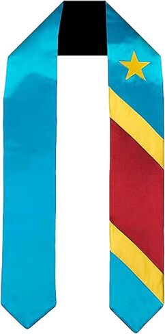 وشاح التخرج مطبوع عليه علم الكونغو Dem Rep of the Congo / سرق دراسة عالمية في الخارج للبالغين in Kuwait
