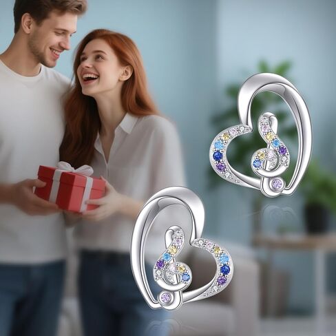 Music Note Earrings Studs for Women, Girl, Star/Flower Earring Gift for Music Lovers, S925 Sterling Silver Sensitive Earrings for Women Hypoallergenic Studs in Kuwait