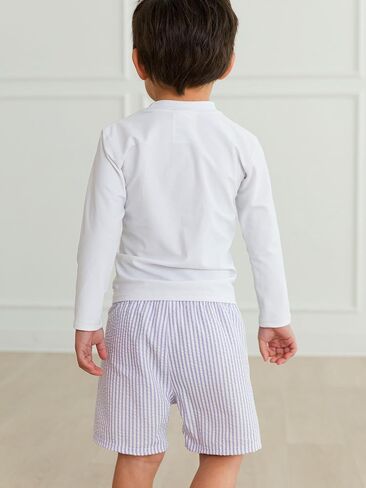 RUGGEDBUTTS Periwinkle Blue Seersucker Swim Trunks - 2T, Blue, 24 Months in Saudi Arabia