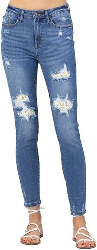 Judy Blue Women's High Waist Lemon Patch Skinny Jeans (20W, Medium Blue) in Saudi Arabia