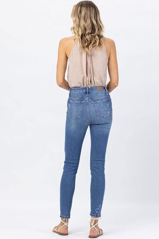 Judy Blue Women's High Waist Lemon Patch Skinny Jeans (20W, Medium Blue) in Saudi Arabia