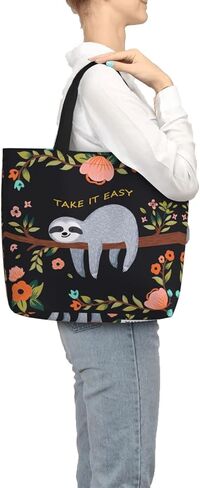 AMORVITA Cat Tote Bag for Women with Zipper Pockets Handles - Reusable Grocery Bags Foldable Beach Bag Shopping Bags Handbag Cute Cat Lover Gifts Large Utility Tote Bag for Travel Gym School Work in Kuwait