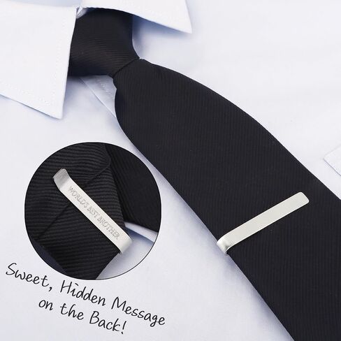 kilofly Men's Hidden Message"WORLD'S BEST DAD" شريط ربط فاخر 2 بوصة فضي in Saudi Arabia