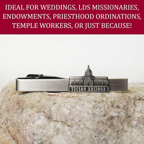 Lifebeats Spokane Washington Temple Antique Silver Temple Tieclip by Ringmasters, not_known in Saudi Arabia