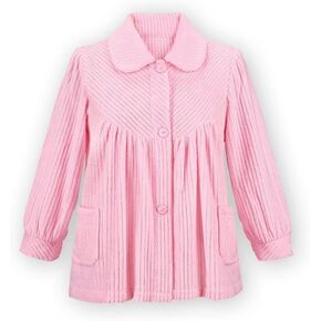 Collections Etc Women's Soft Fleece Full-Button Front Bed Jacket with Pockets Mint Small in Kuwait