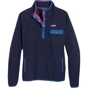 vineyard vines Women's Harbor Fleece Quarter Snap, Marshmallow in Saudi Arabia