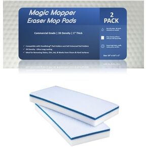 Eraser Pads - 5 Pack 4.5" x 10" x 1" Commercial Grade Melamine Sponges for Floor, Tile, Grout, Baseboard & Walls - Durable & Versatile Cleaning - Compare to Magic Eraser - Doodlebug Pad