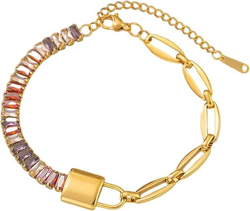 Anti-Tarnish Cuff Tennis Bracelet for Women Cubic Zirconia Promise Bracelets Engraved Always and Forever Bracelets Silver Stainless Steel Chain Link Bracelets Mother Friend Valentines Jewelry Gift in Saudi Arabia