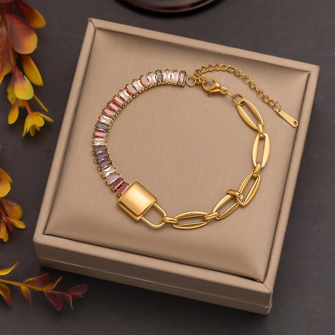 Anti-Tarnish Cuff Tennis Bracelet for Women Cubic Zirconia Promise Bracelets Engraved Always and Forever Bracelets Silver Stainless Steel Chain Link Bracelets Mother Friend Valentines Jewelry Gift in Saudi Arabia