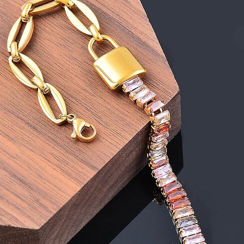 Anti-Tarnish Cuff Tennis Bracelet for Women Cubic Zirconia Promise Bracelets Engraved Always and Forever Bracelets Silver Stainless Steel Chain Link Bracelets Mother Friend Valentines Jewelry Gift in Saudi Arabia