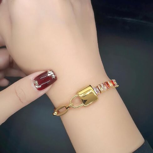 Anti-Tarnish Cuff Tennis Bracelet for Women Cubic Zirconia Promise Bracelets Engraved Always and Forever Bracelets Silver Stainless Steel Chain Link Bracelets Mother Friend Valentines Jewelry Gift in Saudi Arabia