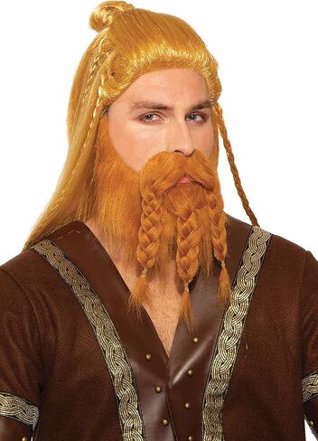 Forum Novelties Men's Deluxe Viking Warrior Wig and Beard Set, Red, One Size, Red, One size in Saudi Arabia