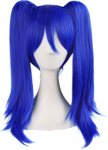 MapofBeauty Vocaloid Miku Blue 2 Ponytails Straight Long Party Costume 120cm Cosplay Wigs in Saudi Arabia