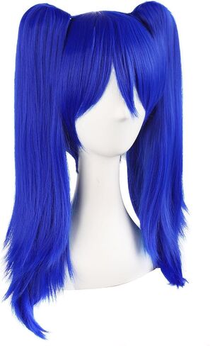 MapofBeauty Vocaloid Miku Blue 2 Ponytails Straight Long Party Costume 120cm Cosplay Wigs in Saudi Arabia