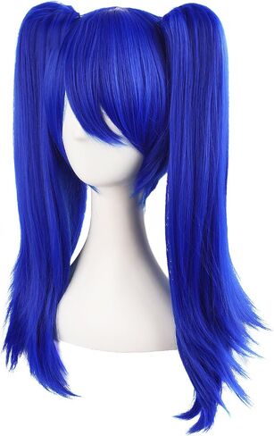 MapofBeauty Vocaloid Miku Blue 2 Ponytails Straight Long Party Costume 120cm Cosplay Wigs in Saudi Arabia