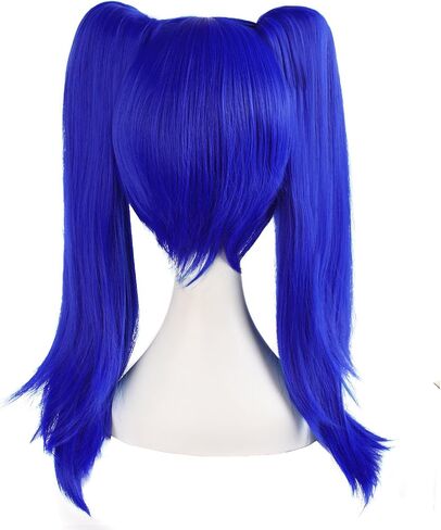 MapofBeauty Vocaloid Miku Blue 2 Ponytails Straight Long Party Costume 120cm Cosplay Wigs in Saudi Arabia
