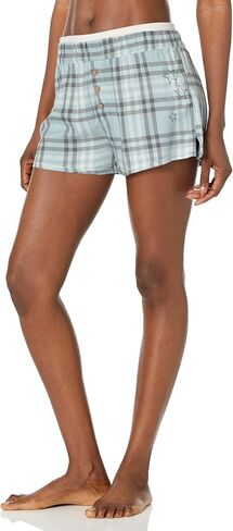 PJ Salvage Women's Loungewear Mad for Plaid Short, Charcoal, M in Saudi Arabia