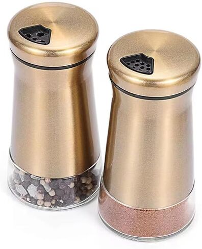 Elegant Silver Salt and Pepper Shaker Set Adjustable Stainless Steel and Glass Modern Design Adjustable Top Makes it the ideal Spice and Seasoning Dispenser Kitchen Sugar and Cinnamon Shakers in Saudi Arabia
