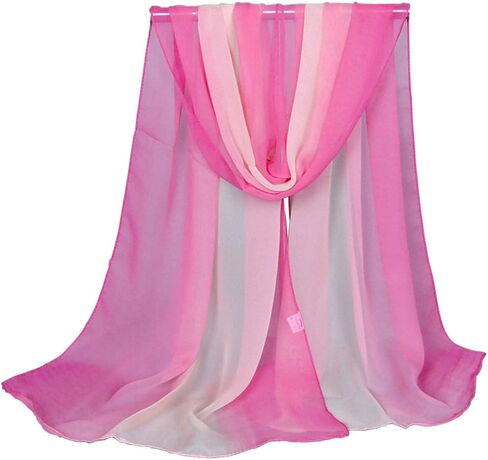 Aven Accessories Aven Women Charming Silk Georgette Long Scarf Shawl Wrap Color Rainbow, Medium in Saudi Arabia
