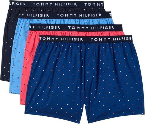 Tommy Hilfiger Woven Cotton Boxer 4-Pack Black SM in Saudi Arabia