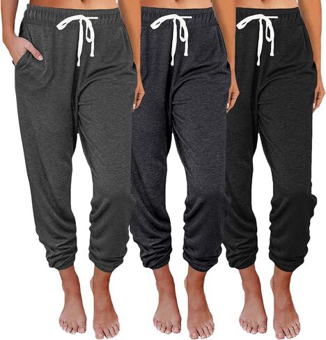 SUNBS 3 Packs Womens Sweatpants Baggy Comfy Lounge Pants Yoga Joggers Workout Scrub Clothes Casual Fall Fashion in Saudi Arabia