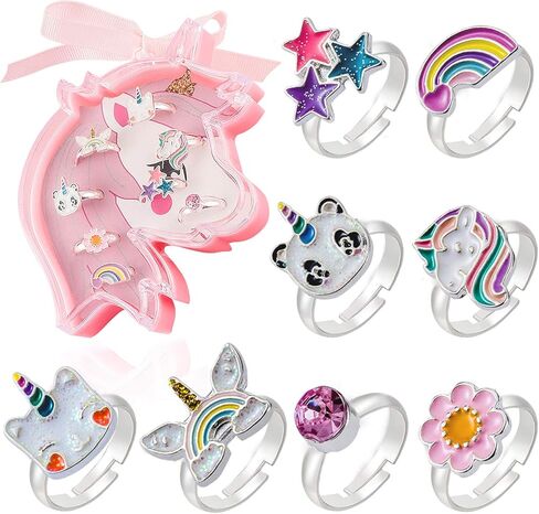 بينك شيب خاتم للبنات مكون من 12 قطعة، خليط معدني in Kuwait