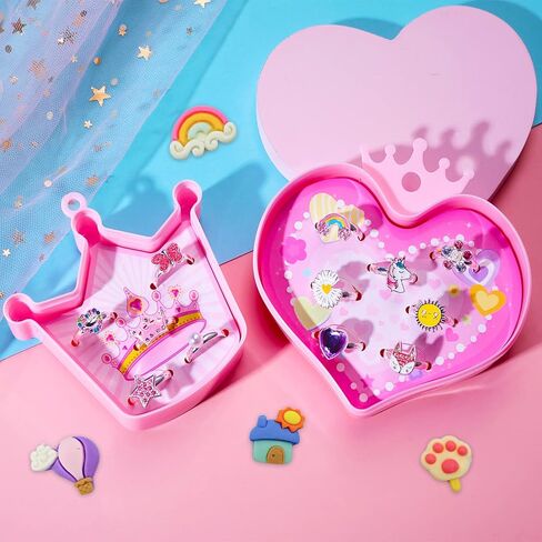 بينك شيب خاتم للبنات مكون من 12 قطعة، خليط معدني in Kuwait