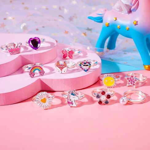 بينك شيب خاتم للبنات مكون من 12 قطعة، خليط معدني in Kuwait