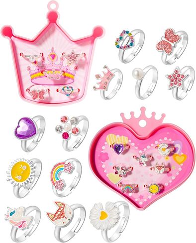 بينك شيب خاتم للبنات مكون من 12 قطعة، خليط معدني in Kuwait