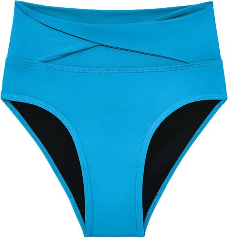 KNIX Kt Teen Period Swim Twist High Rise Bikini Bottom - Period Swimwear for Teens - Black in Saudi Arabia