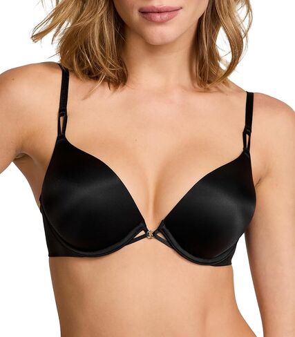 Victoria's Secret Bombshell Shine Strap Push Up Bra, Add 2 Cups, Plunge Neckline, Lace, Bras for Women, Very Sexy Collection, Red Monogram (34A) in Saudi Arabia