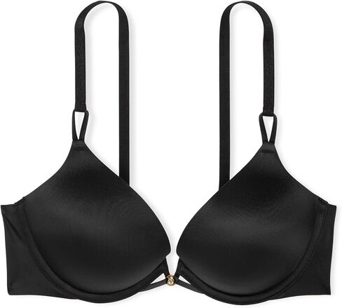 Victoria's Secret Bombshell Shine Strap Push Up Bra, Add 2 Cups, Plunge Neckline, Lace, Bras for Women, Very Sexy Collection, Red Monogram (34A) in Saudi Arabia