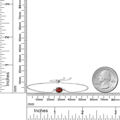 Gem Stone King 925 Sterling Silver Green Peridot Solitaire Bracelet For Women (0.90 Cttw, Oval Cut 7X5MM, Gemstone Birthstone, Fully Adjustable Up to 9 Inch) in Kuwait