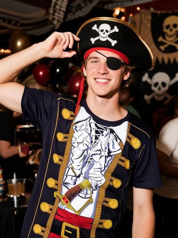 Funny World Men's Pirate T-Shirts Graphic Short Sleeve Halloween Costume in Kuwait