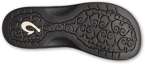 OluKai Ohana Women's Beach Sandals, Quick-Dry Flip-Flop Slides, Water Resistant, Wet Grip Soles & Compression Molded Footbed, Black/Black, 11 in Saudi Arabia
