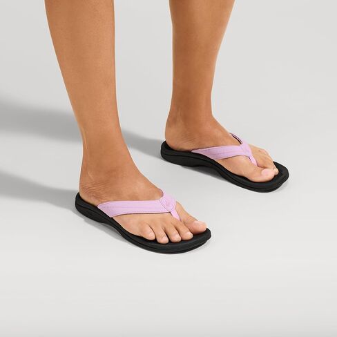 OluKai Ohana Women's Beach Sandals, Quick-Dry Flip-Flop Slides, Water Resistant, Wet Grip Soles & Compression Molded Footbed, Black/Black, 11 in Saudi Arabia
