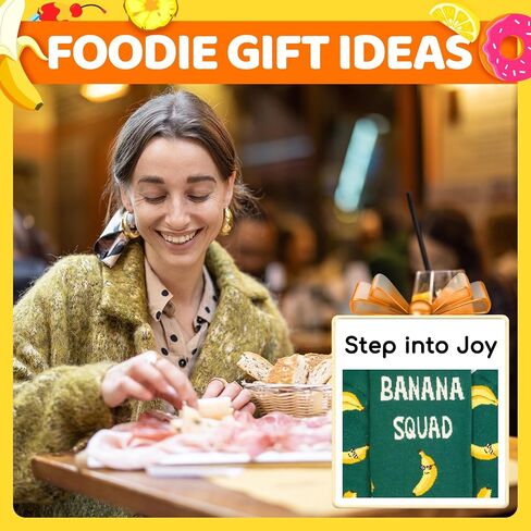 HAPPYPOP Unisex Funny Banana Gifts For Banana Lovers, Banana Socks Fruit Socks Squad Cool Socks, Banana Green, M in Saudi Arabia