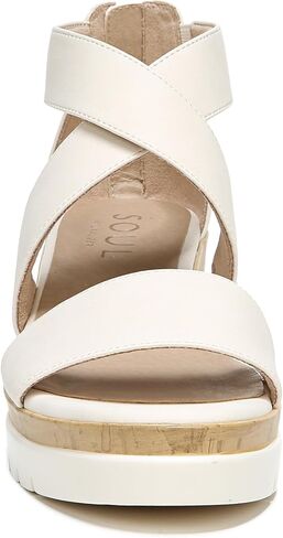 SOUL Naturalizer Womens Goodtimes Crisscross Strappy Wedge Sandal , Black Smooth, 6 M in Saudi Arabia