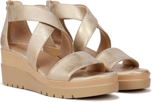SOUL Naturalizer Womens Goodtimes Crisscross Strappy Wedge Sandal , Black Smooth, 6 M in Kuwait